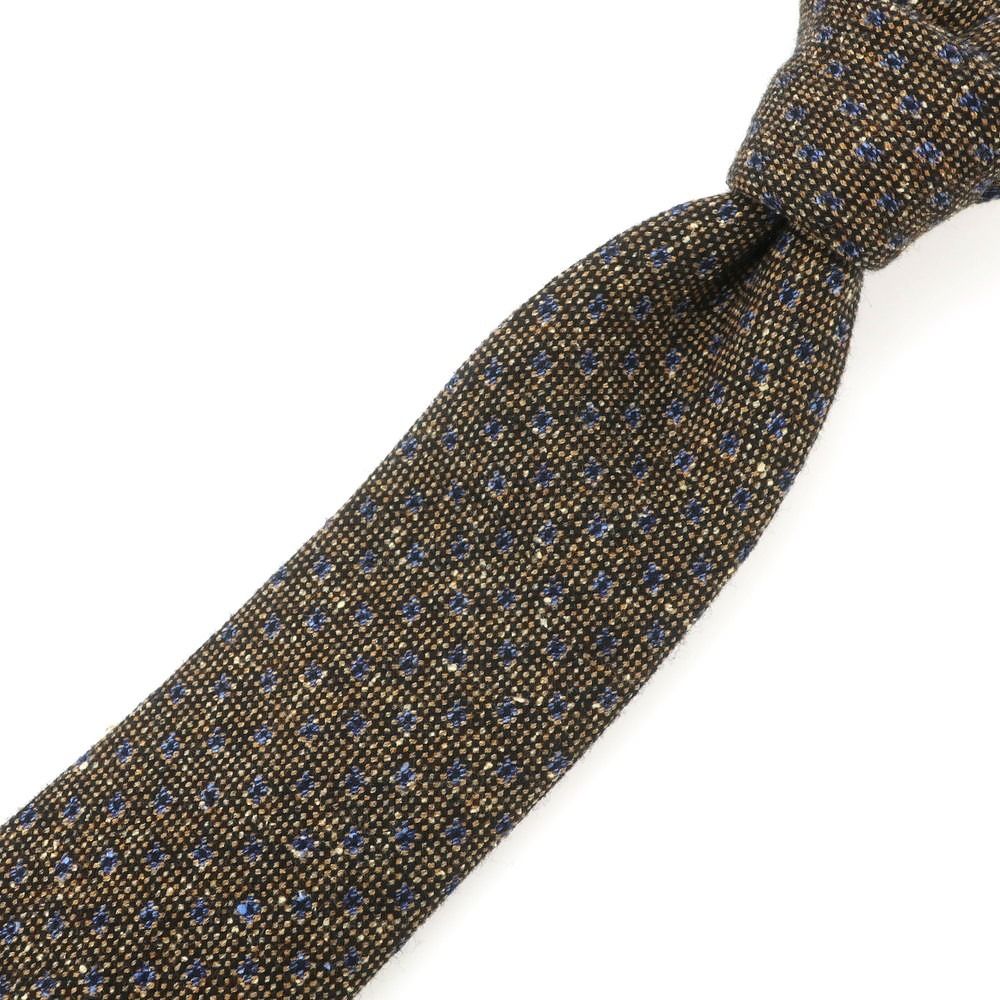 中古】ルイジ ボレッリ Luigi Borrelli ウールシルク ドット柄ネクタイ