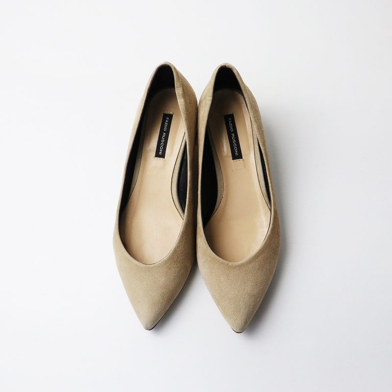 ファビオルスコーニ FABIO RUSCONI スウェードレザー ヒールパンプス