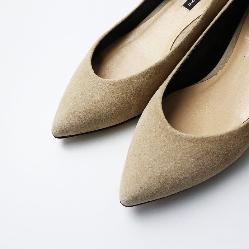 ファビオルスコーニ FABIO RUSCONI スウェードレザー ヒールパンプス