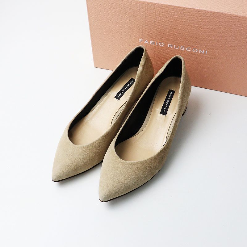 ファビオルスコーニ FABIO RUSCONI スウェードレザー ヒールパンプス