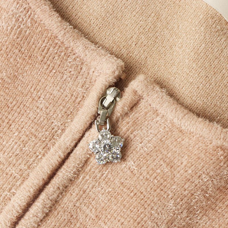 ルネ Rene ダブルジップ ビジュー カーディガン 34∥ピンク ドライバー