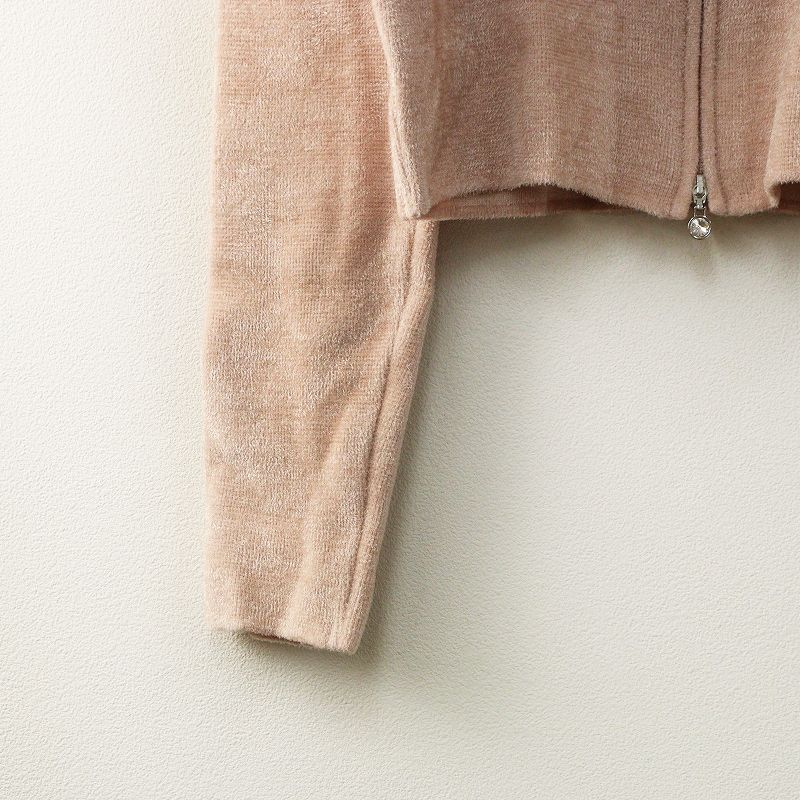 ルネ Rene ダブルジップ ビジュー カーディガン 34∥ピンク ドライバー