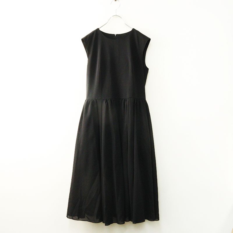 ルネ Rene ノースリーブ ギャザーワンピース 36∥ブラック ドレス