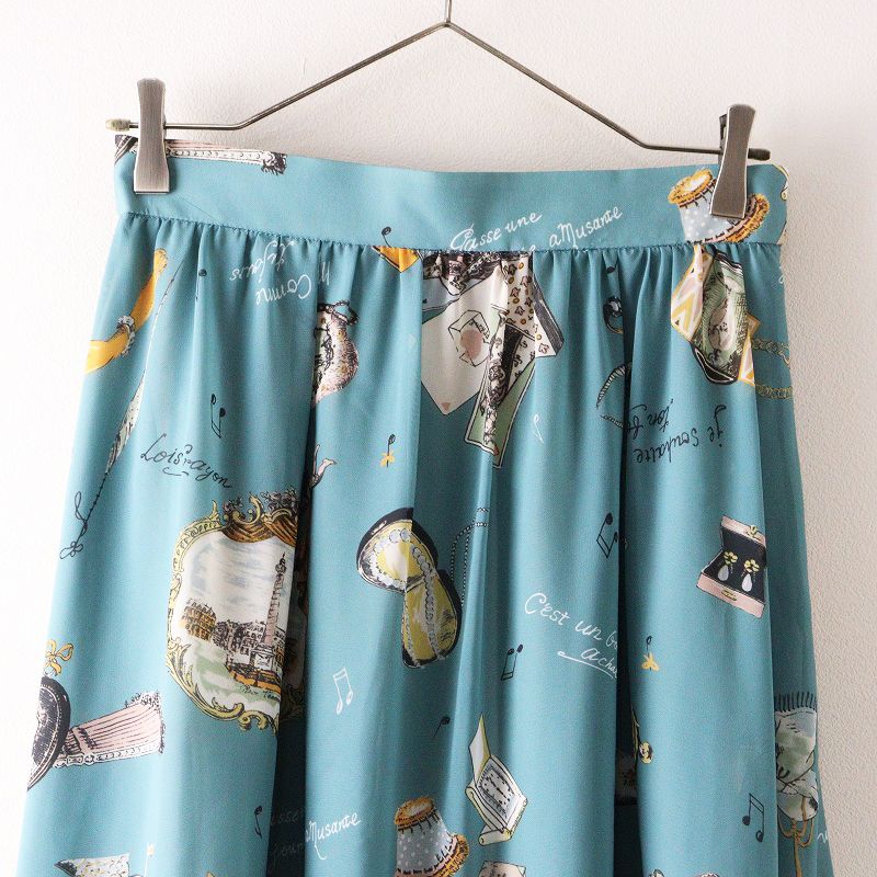 2024SS ロイスクレヨン Lois CRAYON アートプリント フレア スカート M