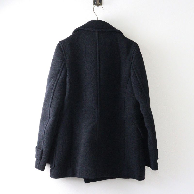美品✨MARGARET HOWELL ダブルブレスト ピーコート 黒　Lサイズ マーガレットハウエル MARGARET HOWELL ウールPコート 2＼ブラック