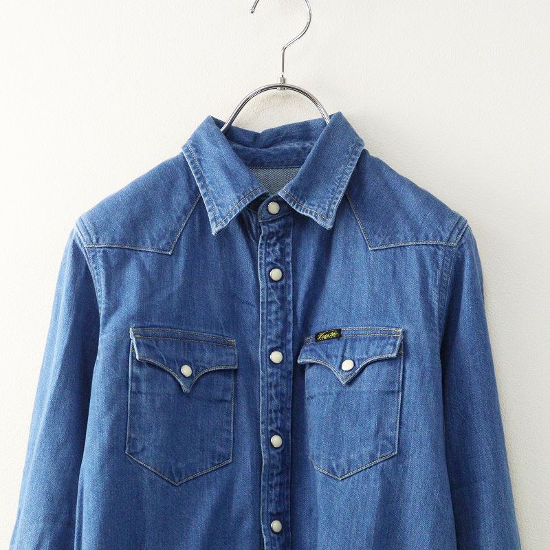キャピタル KAPITAL デニムウエスタンシャツワンピース 0（XS)＼ブルー