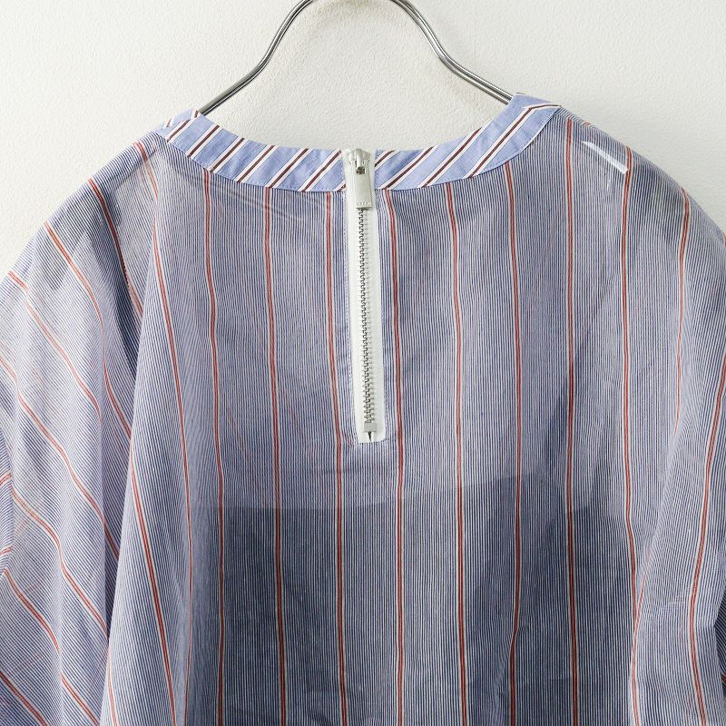 2019SS サカイ sacai ストライプシアーアシンメトリーブラウス＼ブルー