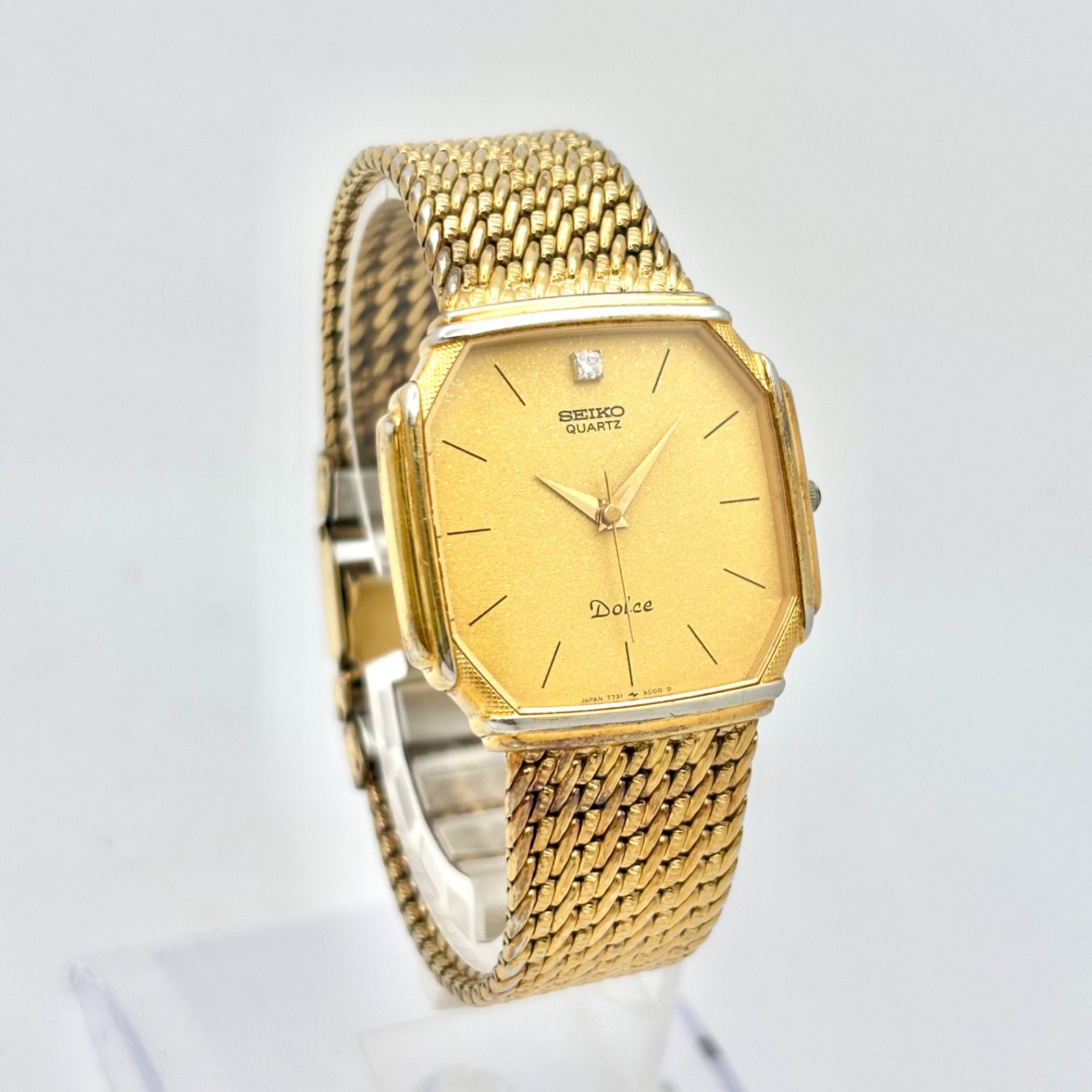 新品電池】SEIKO セイコー Dolce ドルチェ 1Pダイヤ メンズ 腕時計