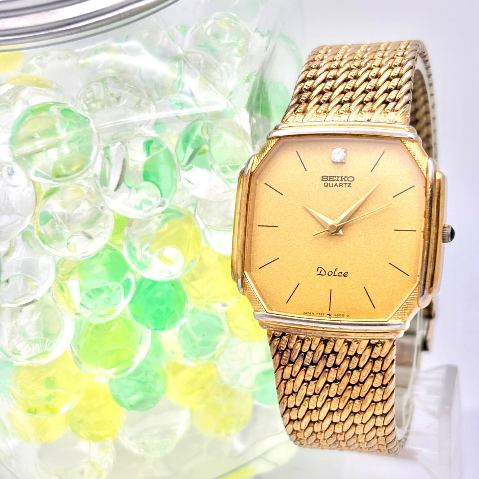 新品電池】SEIKO セイコー Dolce ドルチェ 1Pダイヤ メンズ 腕時計