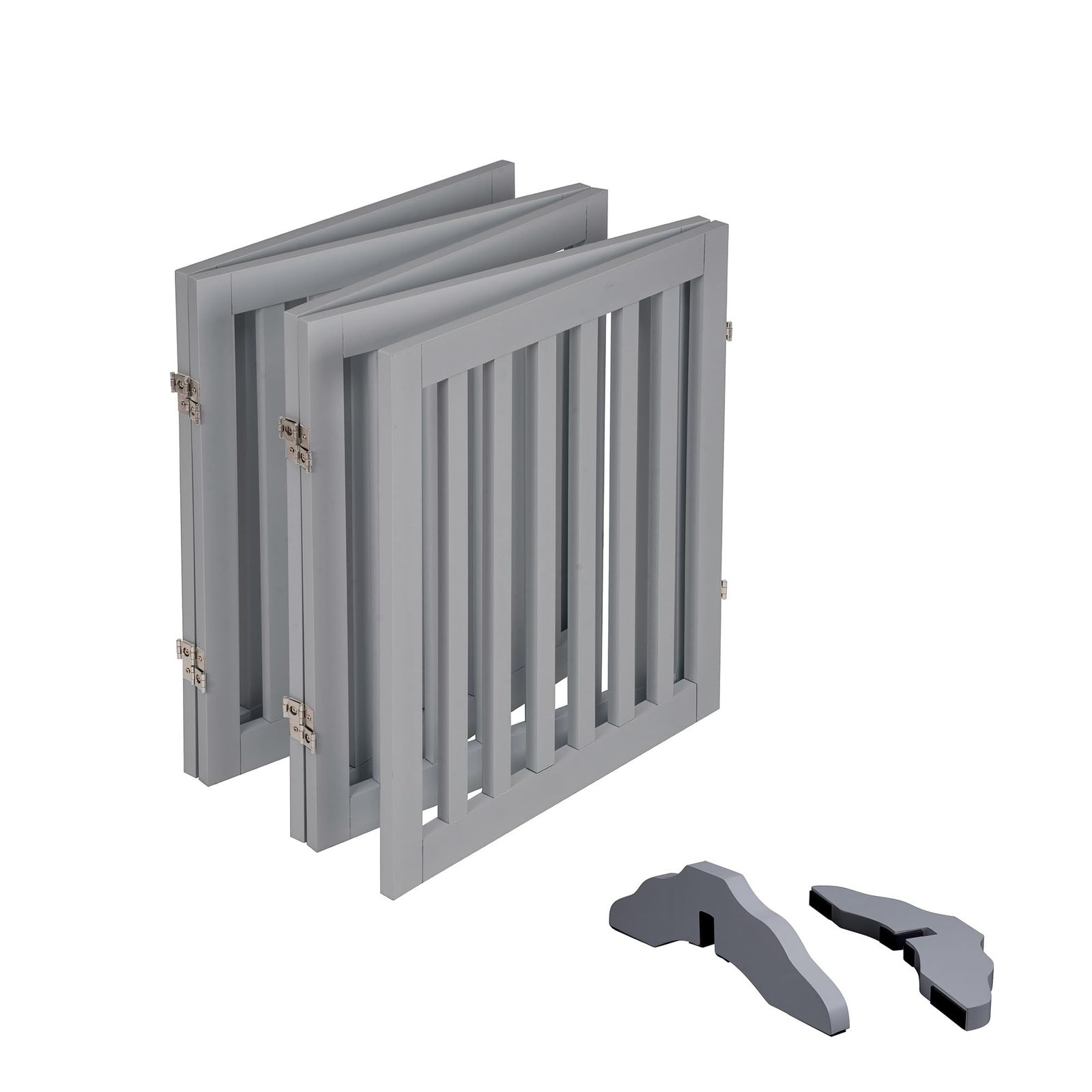 新品 unipaws ペットゲート 置くだけ簡単 木製 折りたたみ式 伸縮可能