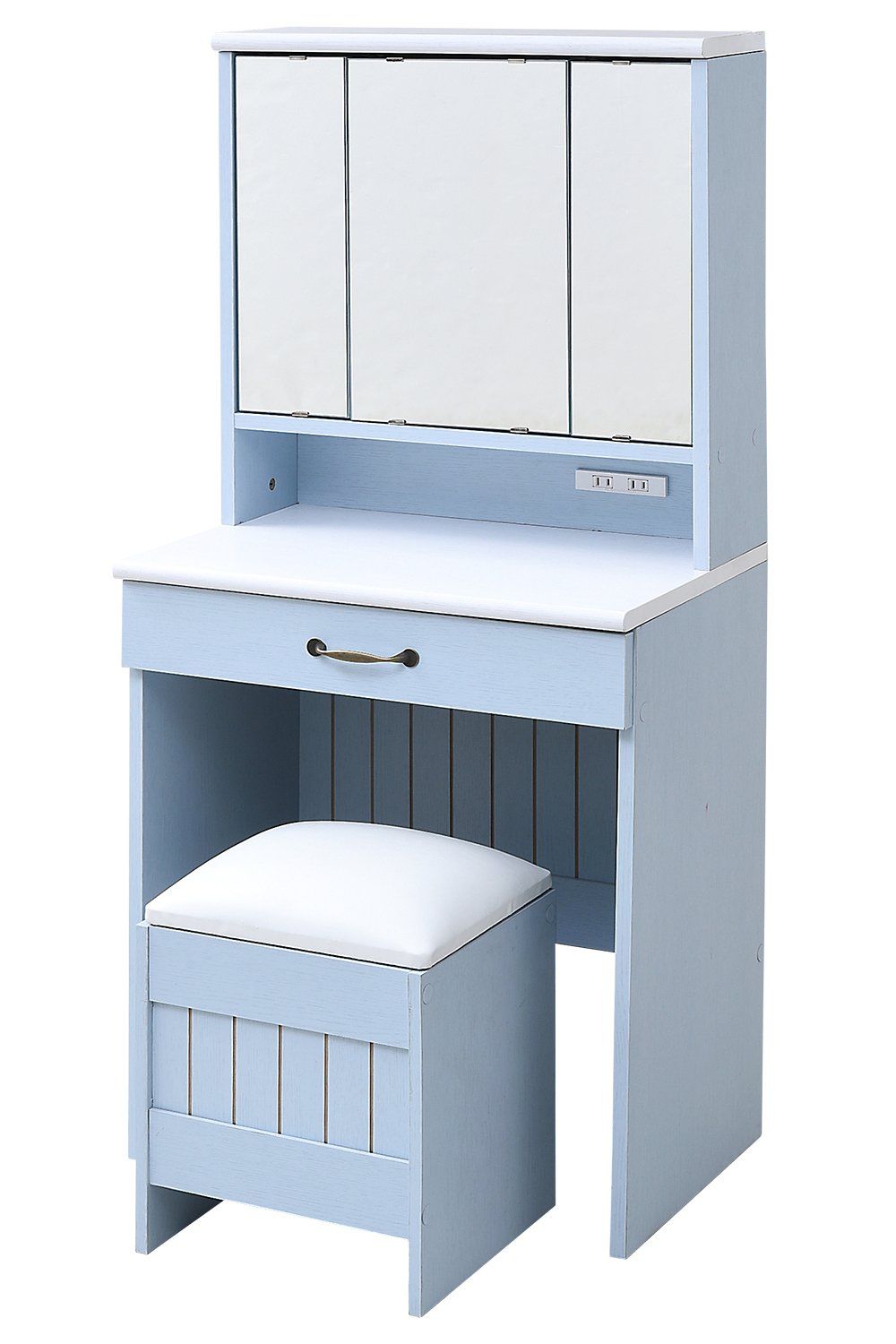 新品 JKプラン フレンチカントリー家具 三面鏡ドレッサー&スツール 幅