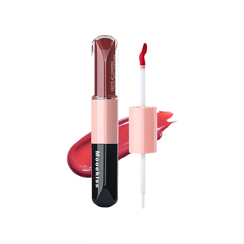 Mooekiss リップグロス 2in1 高発色 ダブルエンド うるおい リップ