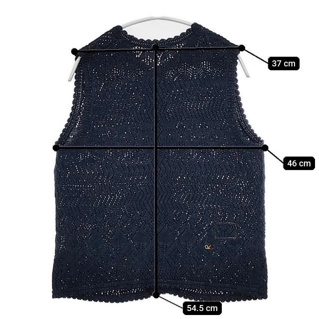 45R/45rpm レースdeニットのベスト（インディゴ）定価42900円 ベスト