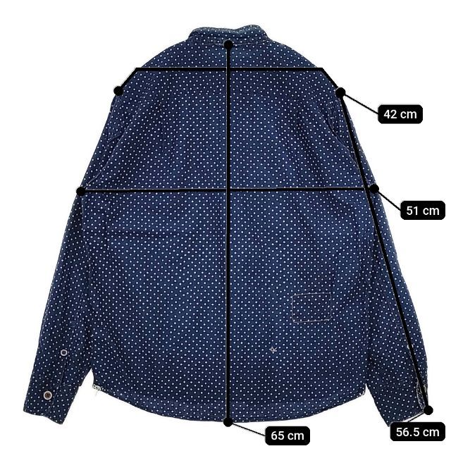 45R/45rpm 水玉タペットの908オーシャンスタンドシャツ（インディゴ