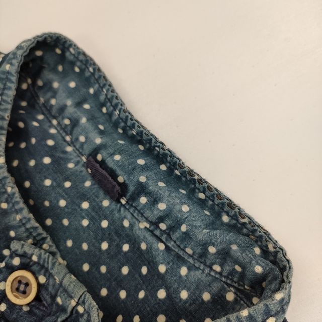 45R/45rpm 水玉タペットの908オーシャンスタンドシャツ（インディゴ