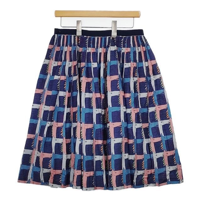 mina perhonen sa5890 thoroughbred コットンシルク スカート ネイビー