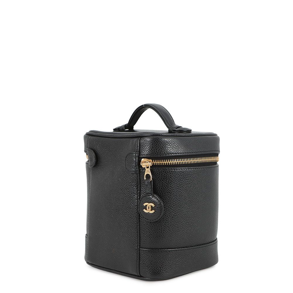 シャネル バニティバッグ ココマーク 縦型 キャビアスキン A01998