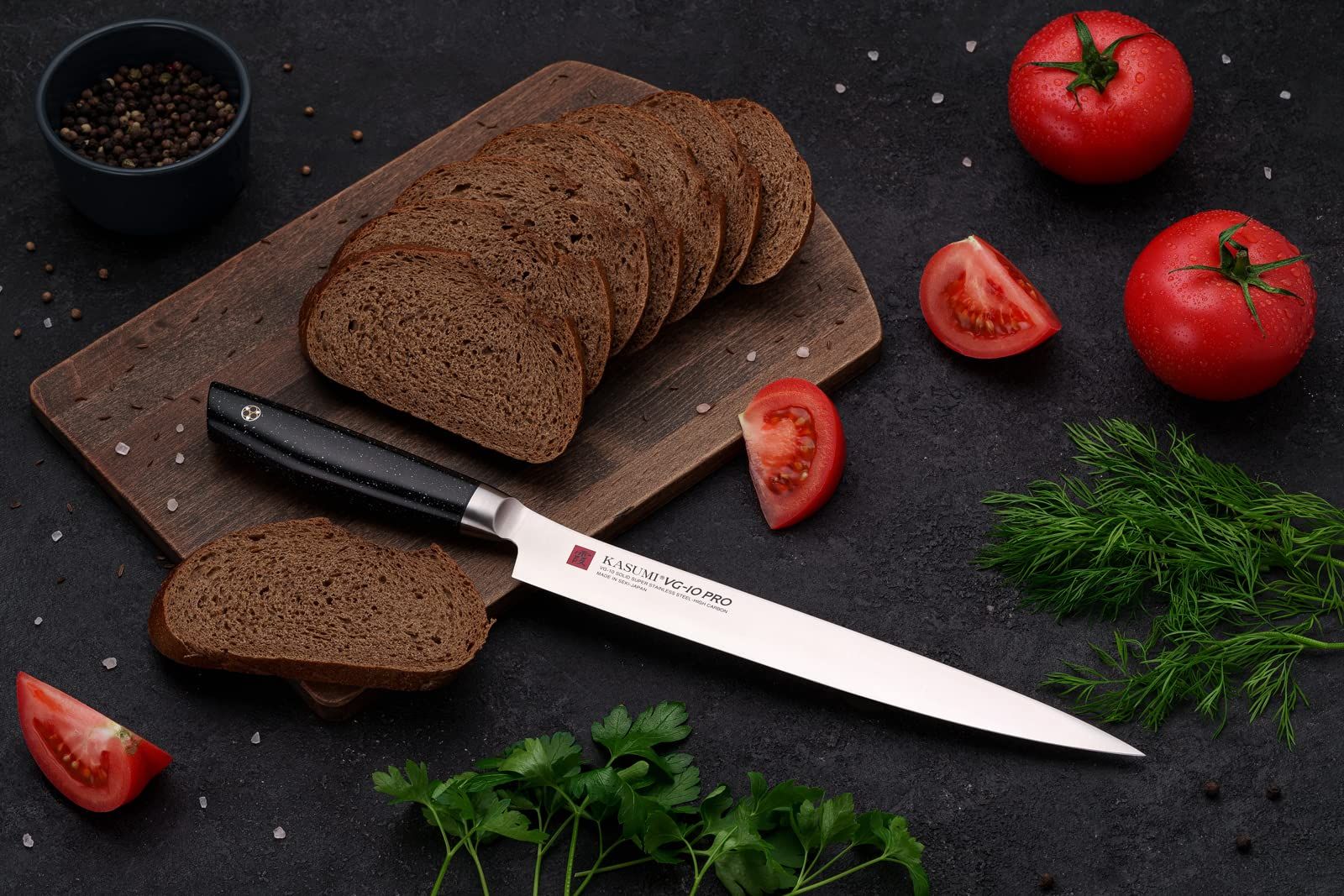 新品 スミカマ 霞 KASUMI VG-10PRO ハム切り 24cm V金10号 本刃付け