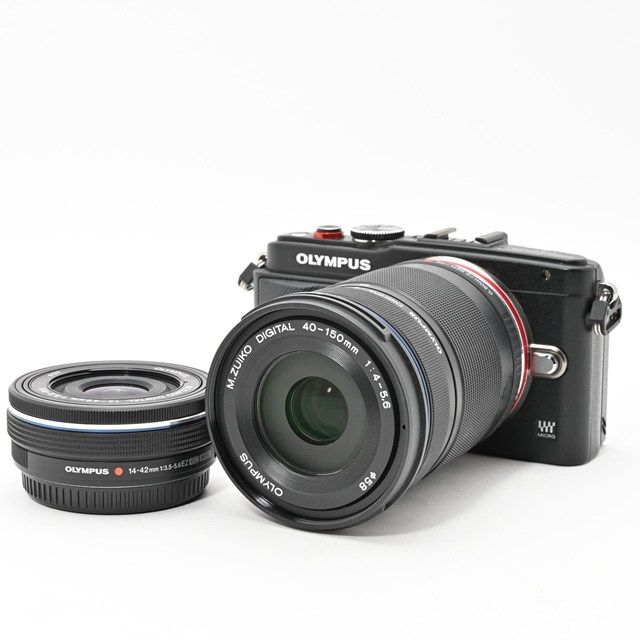良品＞ OLYMPUS PEN Lite E-PL6 EZダブルズームキット ブラック｜小型