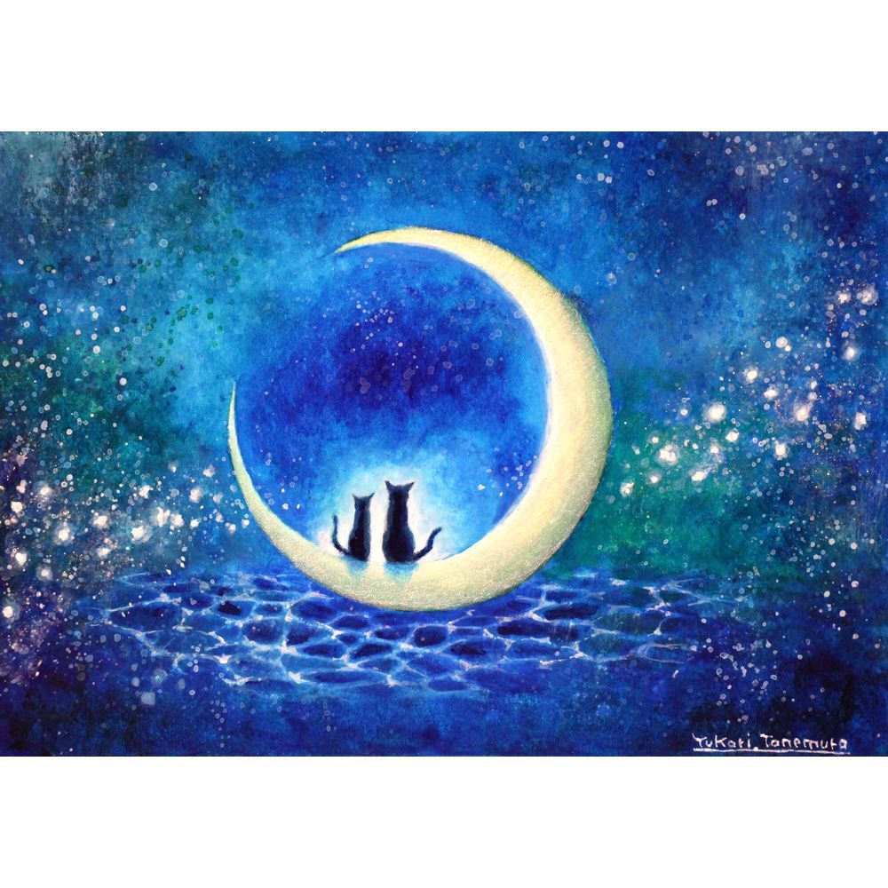 原画）黎明の月【SMサイズ／アクリル画／#2908】 - メルカリ