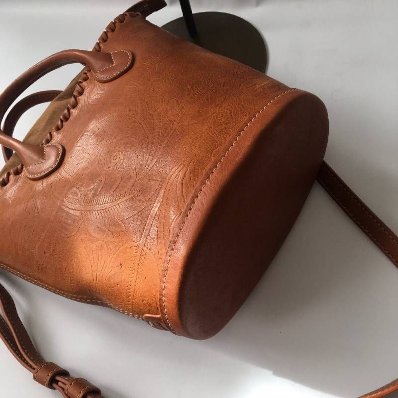極美品 genten ゲンテン 44726 アカンサス 2wayトートバッグ 小 本革