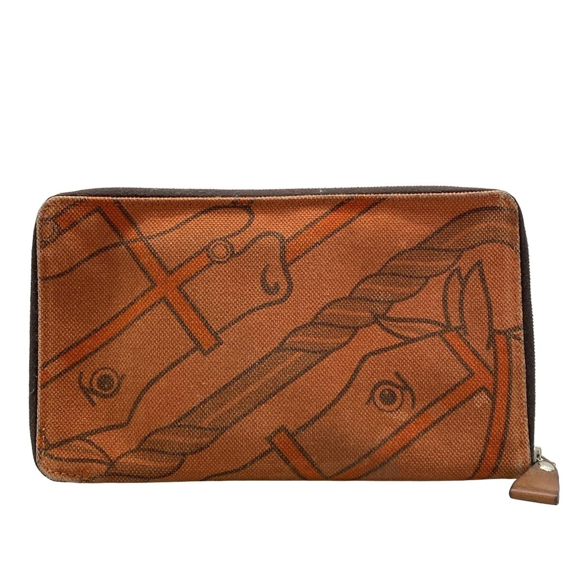 HERMES(エルメス) 長財布 スティープルGM オレンジ×ブラウン×マルチ