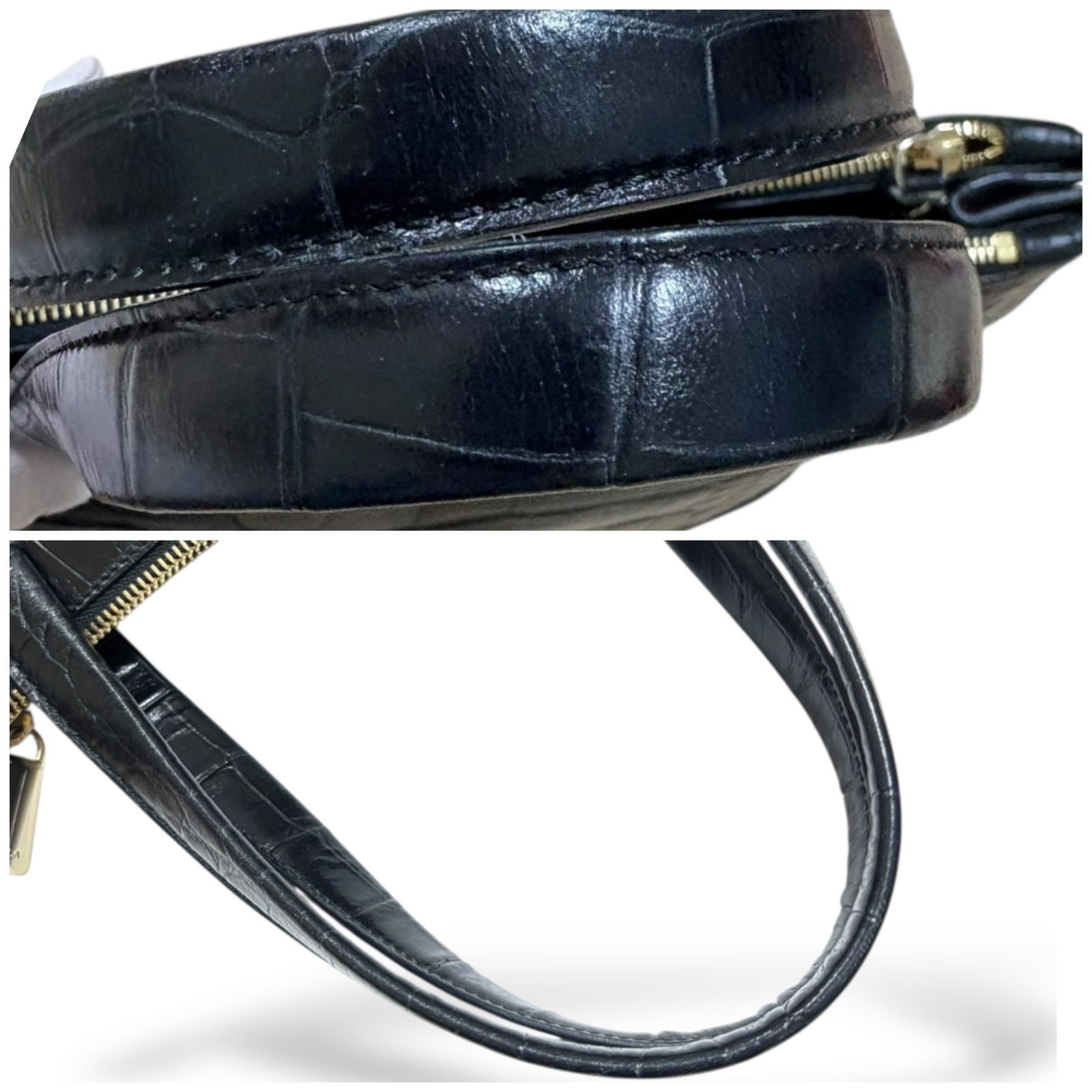 極美品✴︎ FURLA クロコ型押し トートバッグ レザー A4収納可 フルラ