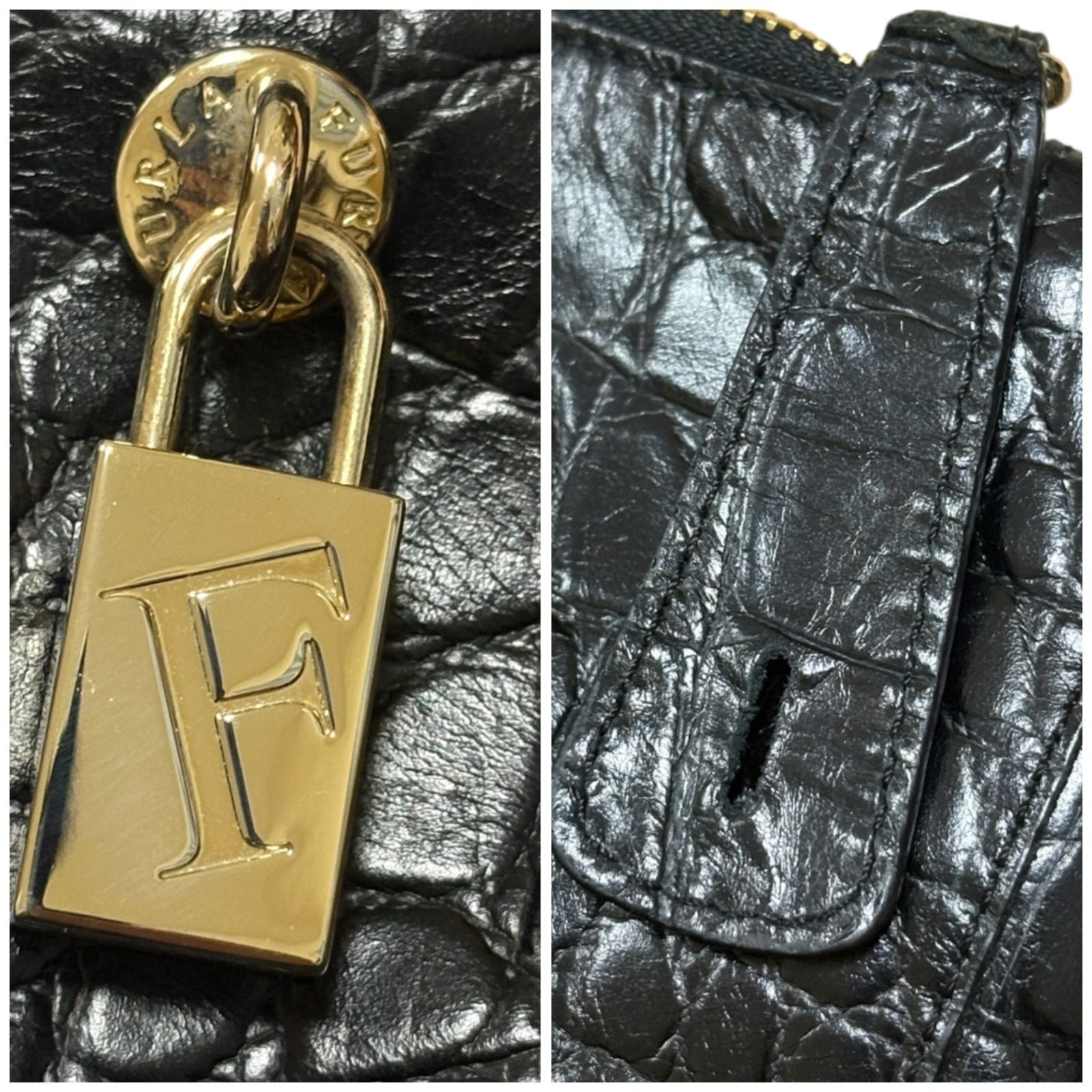 極美品✴︎ FURLA クロコ型押し トートバッグ レザー A4収納可 フルラ