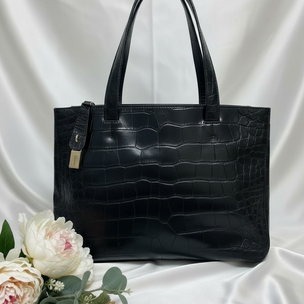 極美品✴︎ FURLA クロコ型押し トートバッグ レザー A4収納可 フルラ