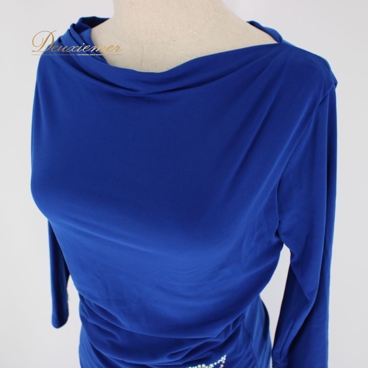 【日本製 社交ダンス衣装】ブルー CHACOTT 上下セット ツーピース 青 社交ダンス 衣装 スタンダード 上下セット ツーピース レッスンウェア