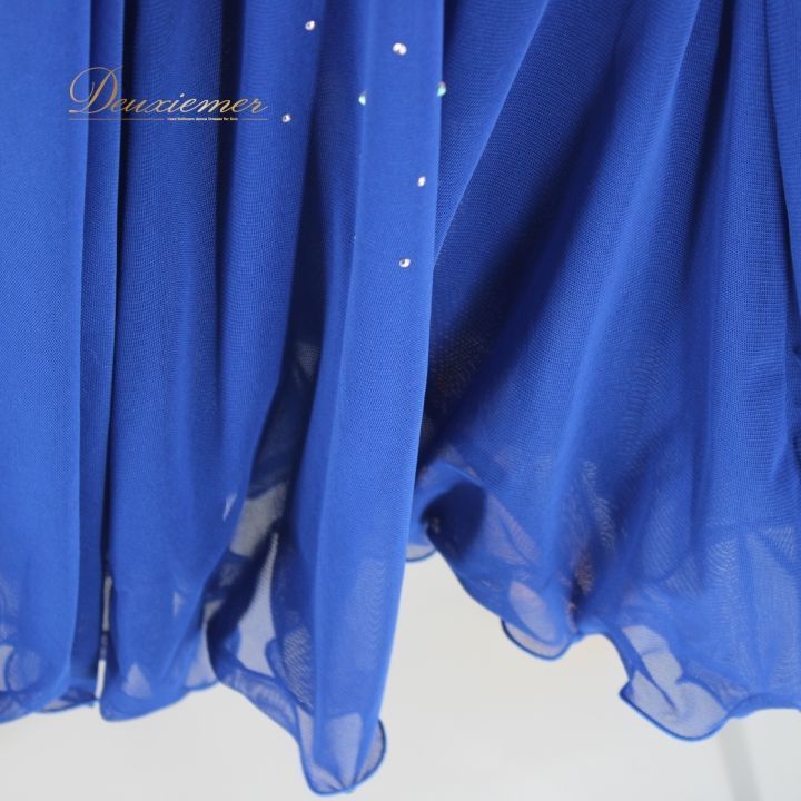 【日本製 社交ダンス衣装】ブルー CHACOTT 上下セット ツーピース 青 社交ダンス 衣装 スタンダード 上下セット ツーピース レッスンウェア