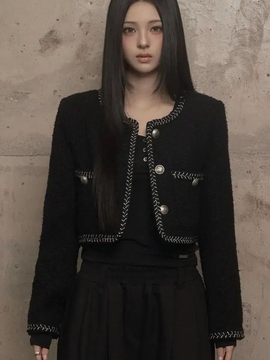 KHAKI POINT ツイードジャケット　黒 カーキポイント ツイード ジャケット スカート セット ブラック 新品