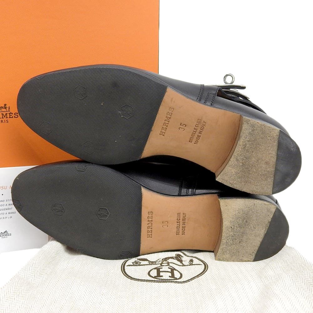 HERMES エルメス ネオ SVケリー金具 プレーントゥ ショートブーツ