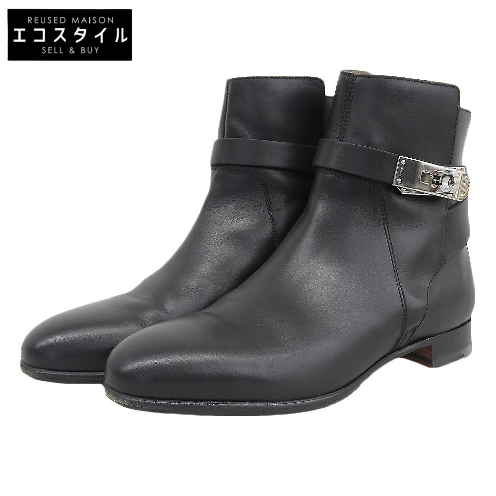 HERMES エルメス ネオ SVケリー金具 プレーントゥ ショートブーツ