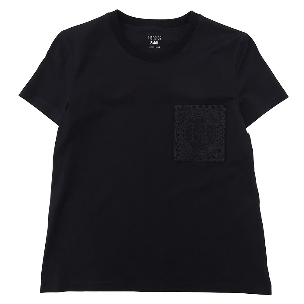 HERMES エルメス 美品 コットン 胸デザイン Tシャツ トップス