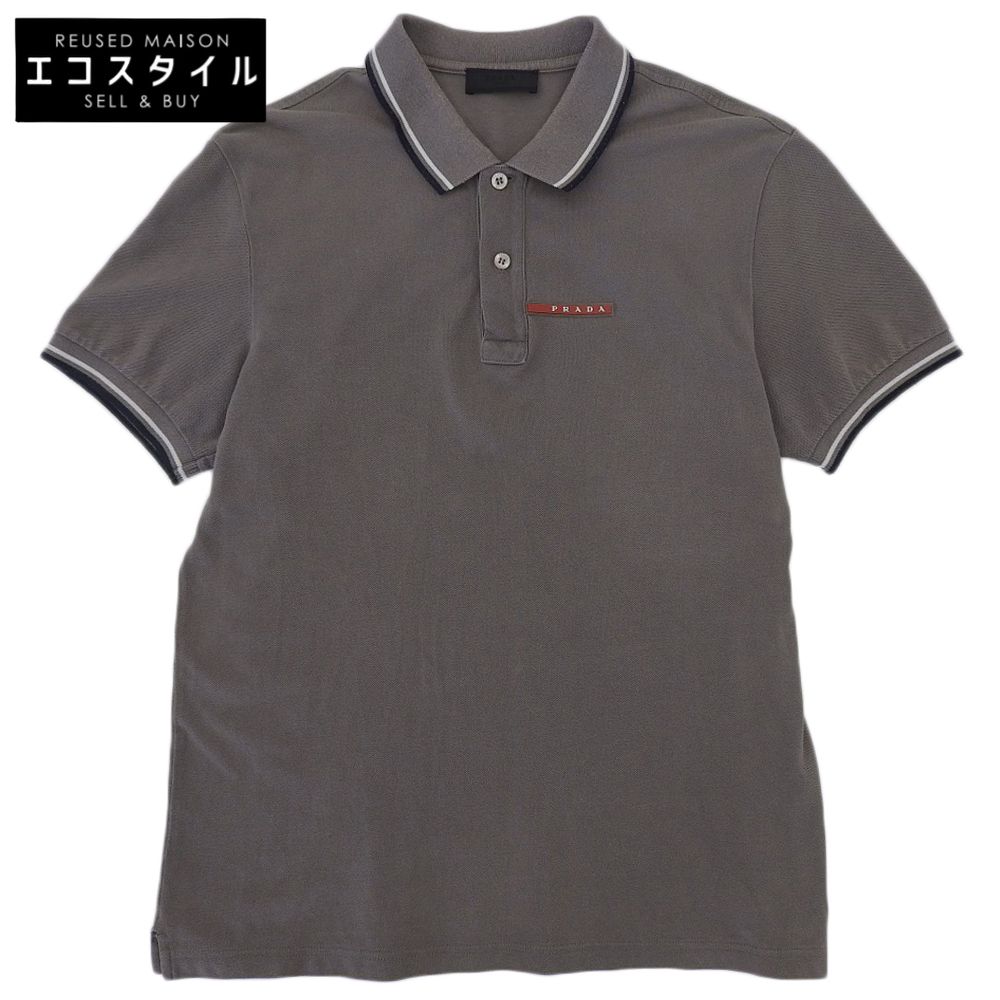 PRADA プラダ ラバーロゴ ポロシャツ アーカイブ PRADA SPORT プラダスポーツ コットン ラバーロゴ ポロシャツ トップス
