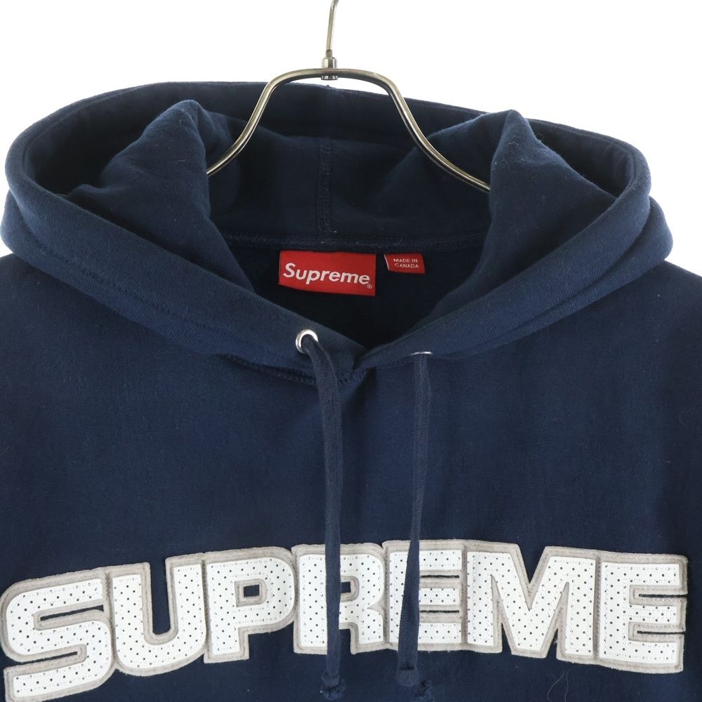 SUPREME (シュプリーム) 18AW Perforated Leather Hooded Sweatsshirt