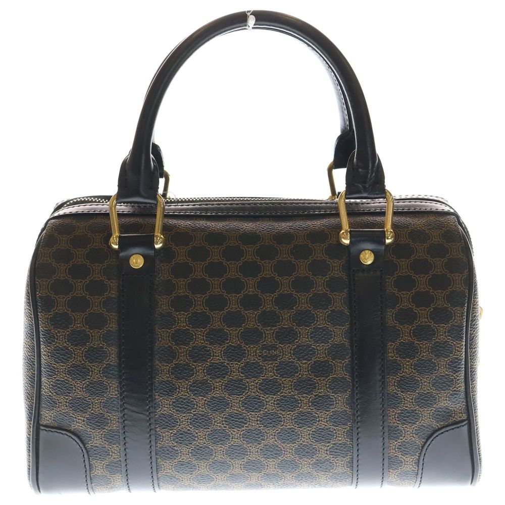 CELINE (セリーヌ) ミニボストンバッグ マカダム柄 ブラック×ブラウン