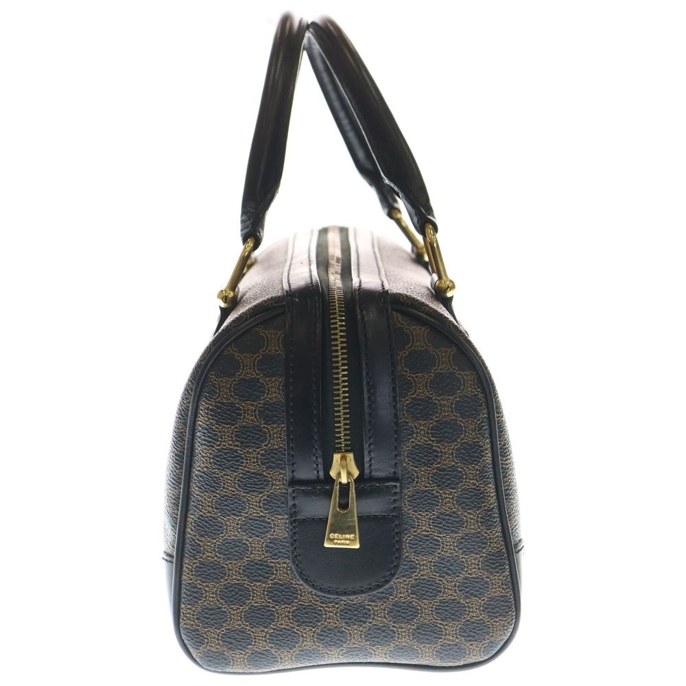 CELINE (セリーヌ) ミニボストンバッグ マカダム柄 ブラック×ブラウン