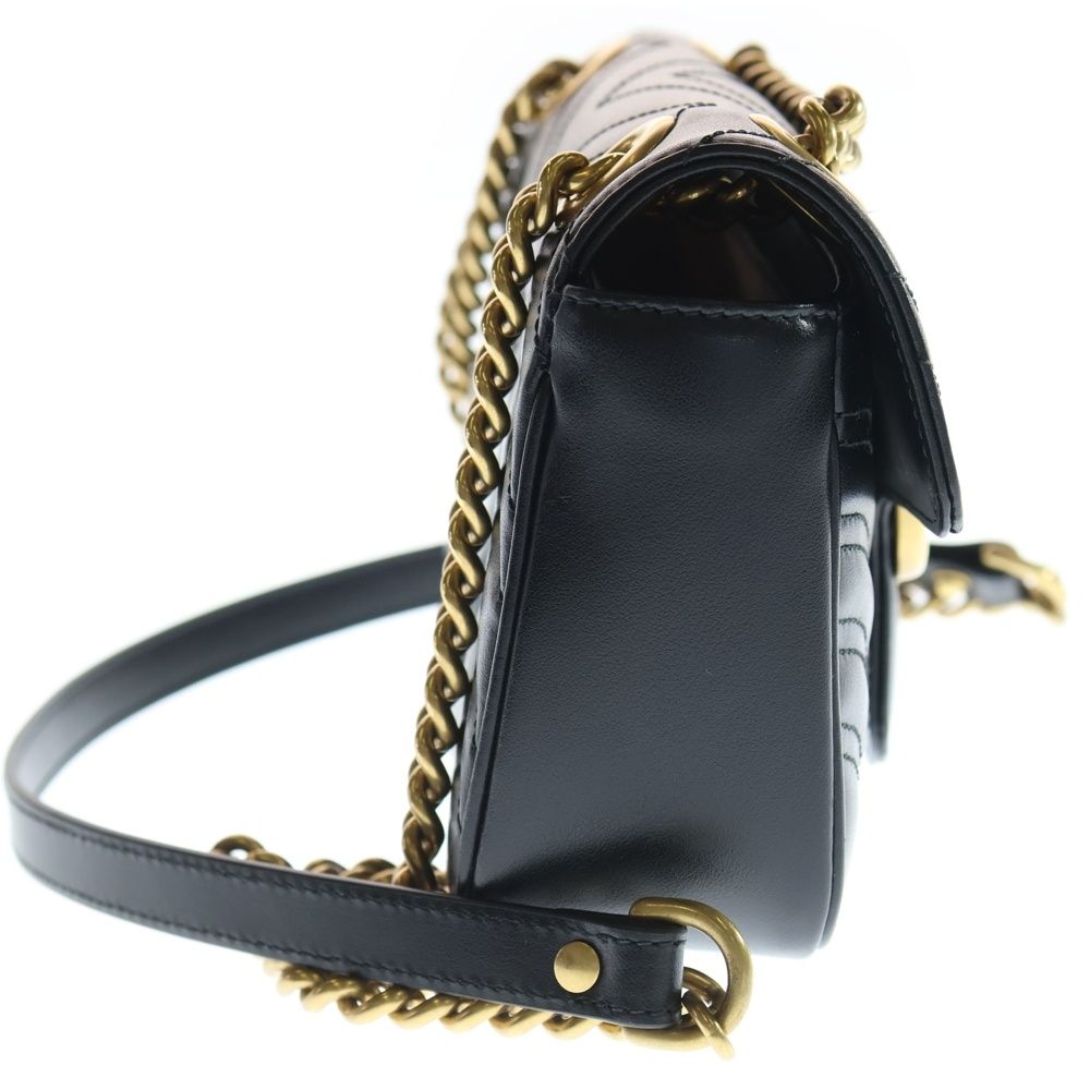 GUCCI (グッチ) GGマーモント ロゴプレート レザー チェーン