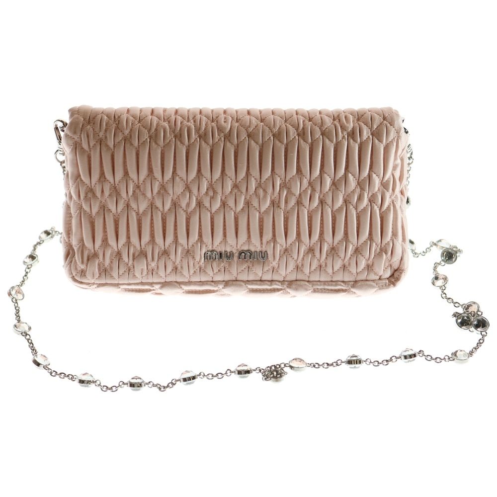 miumiu (ミュウミュウ) ナッパクリスタル ショルダーバッグ チェーン