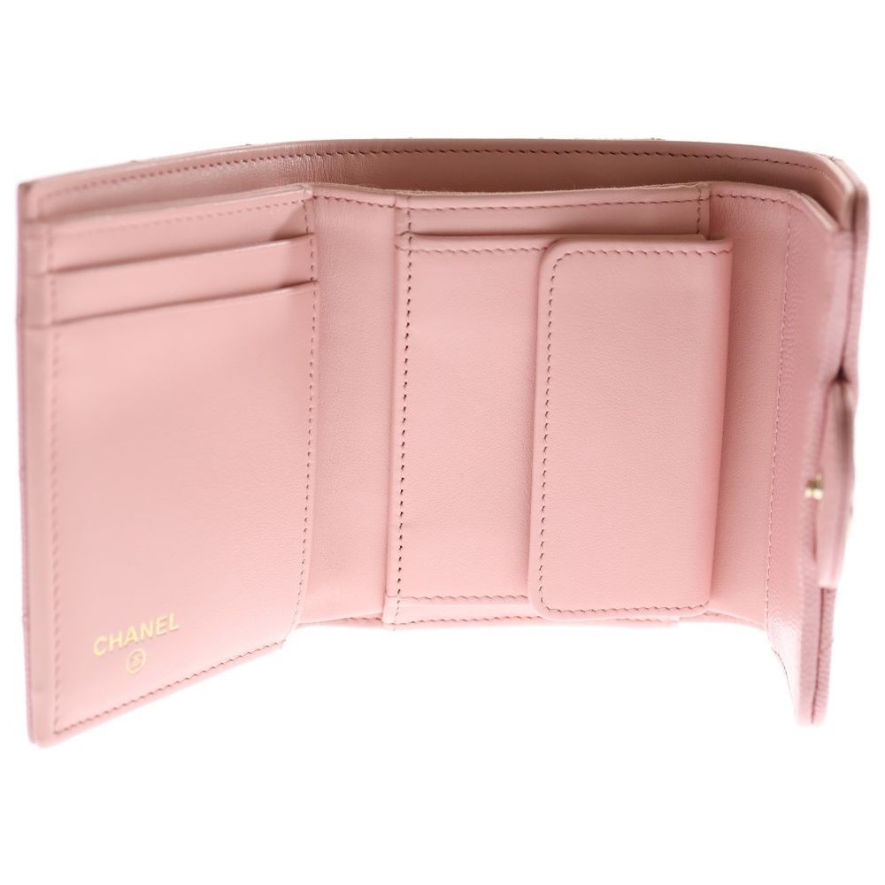CHANEL (シャネル) マトラッセ クラシック スモールウォレット ピンク