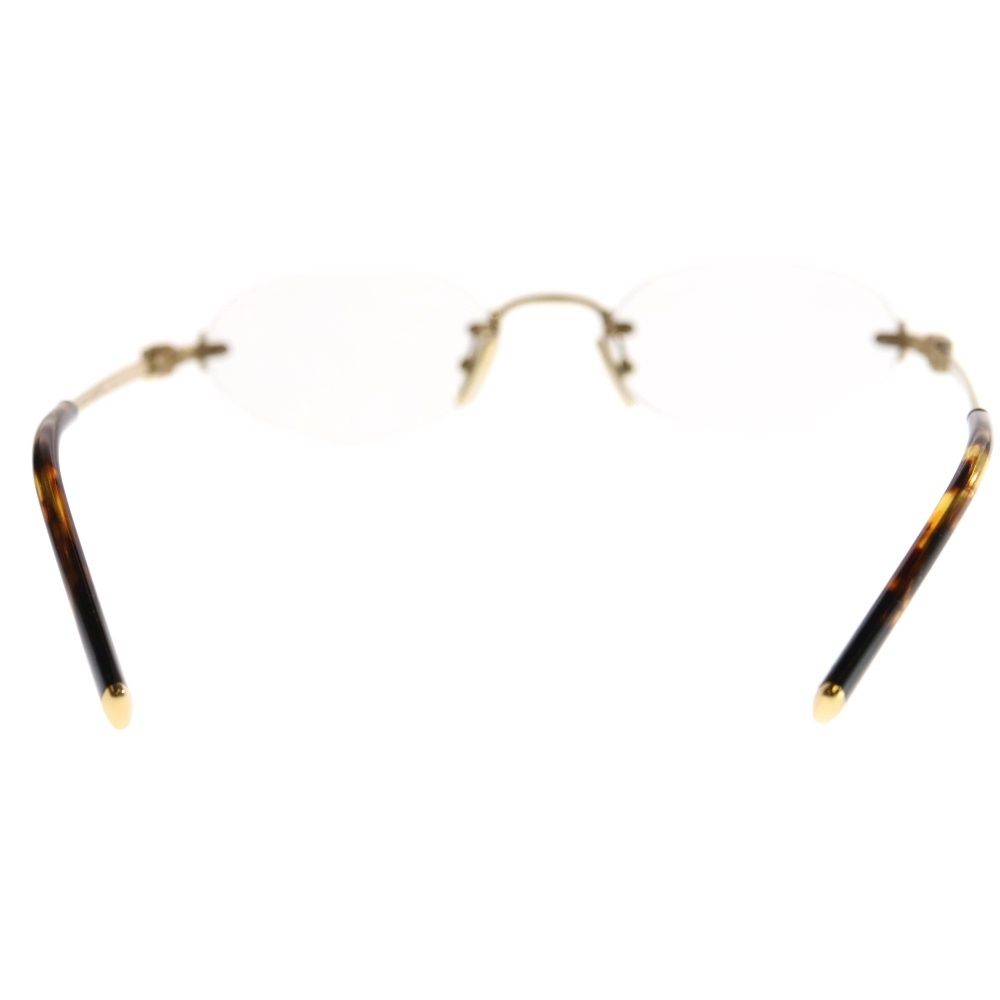 miumiu (ミュウミュウ) ロゴテンプルリムレスサングラス 眼鏡 ゴールド