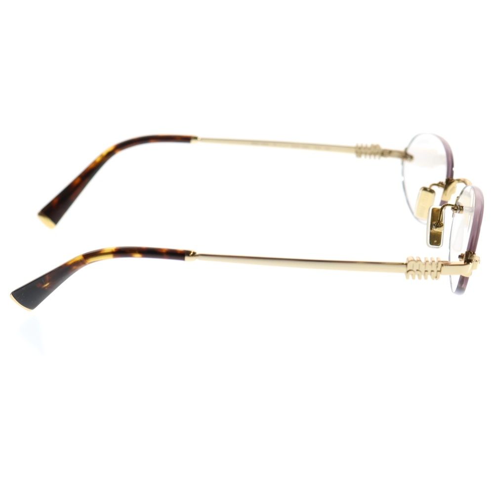 miumiu (ミュウミュウ) ロゴテンプルリムレスサングラス 眼鏡 ゴールド