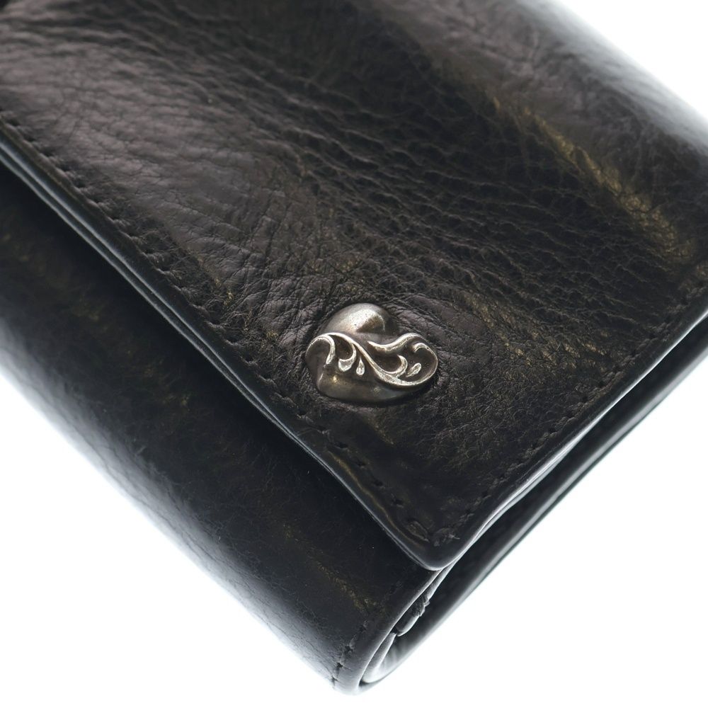 CHROME HEARTS (クロムハーツ) 3FOLD 3フォールド ハートボタン レザー