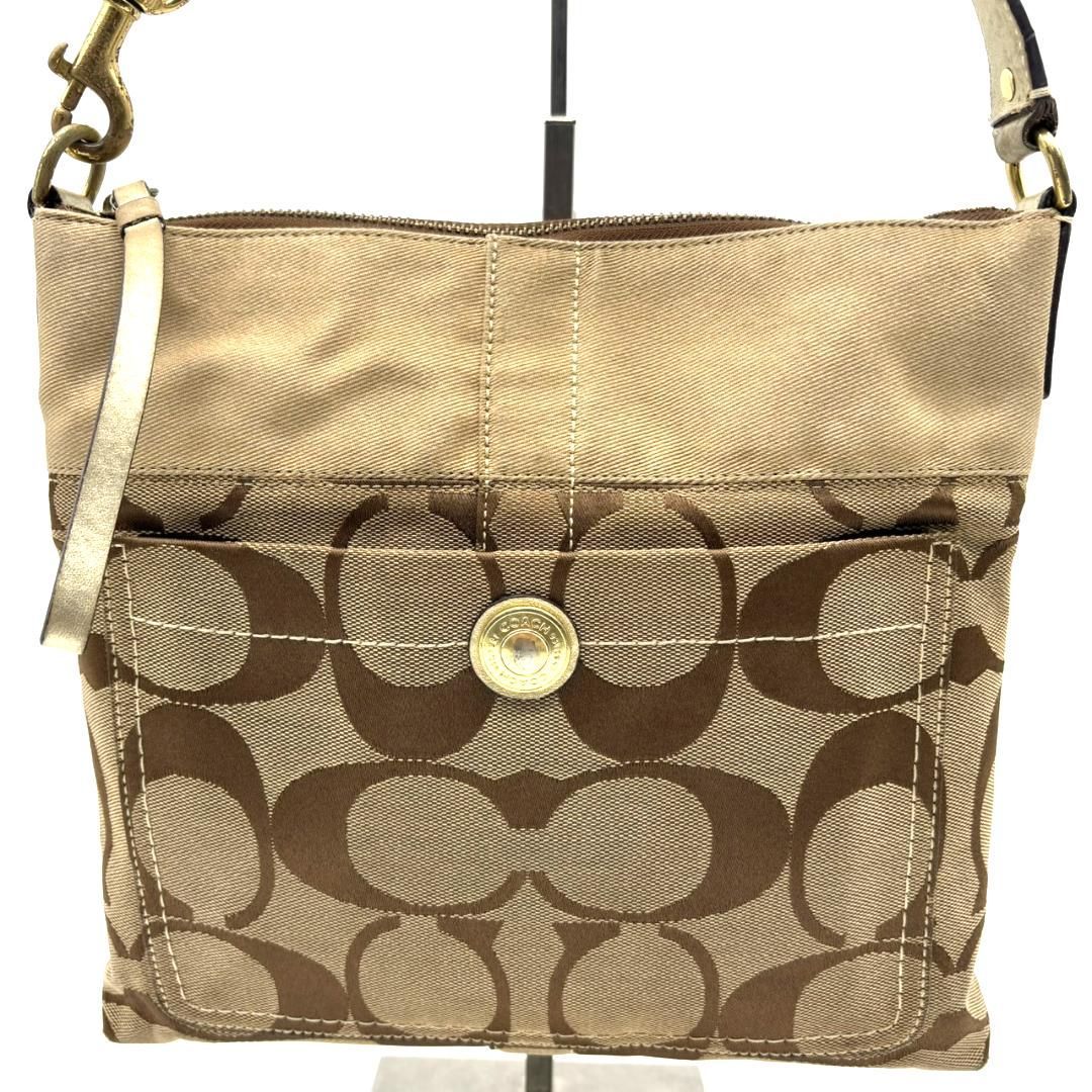COACH コーチ シグネチャー キャンバス ショルダーバッグ Y2K 肩掛け