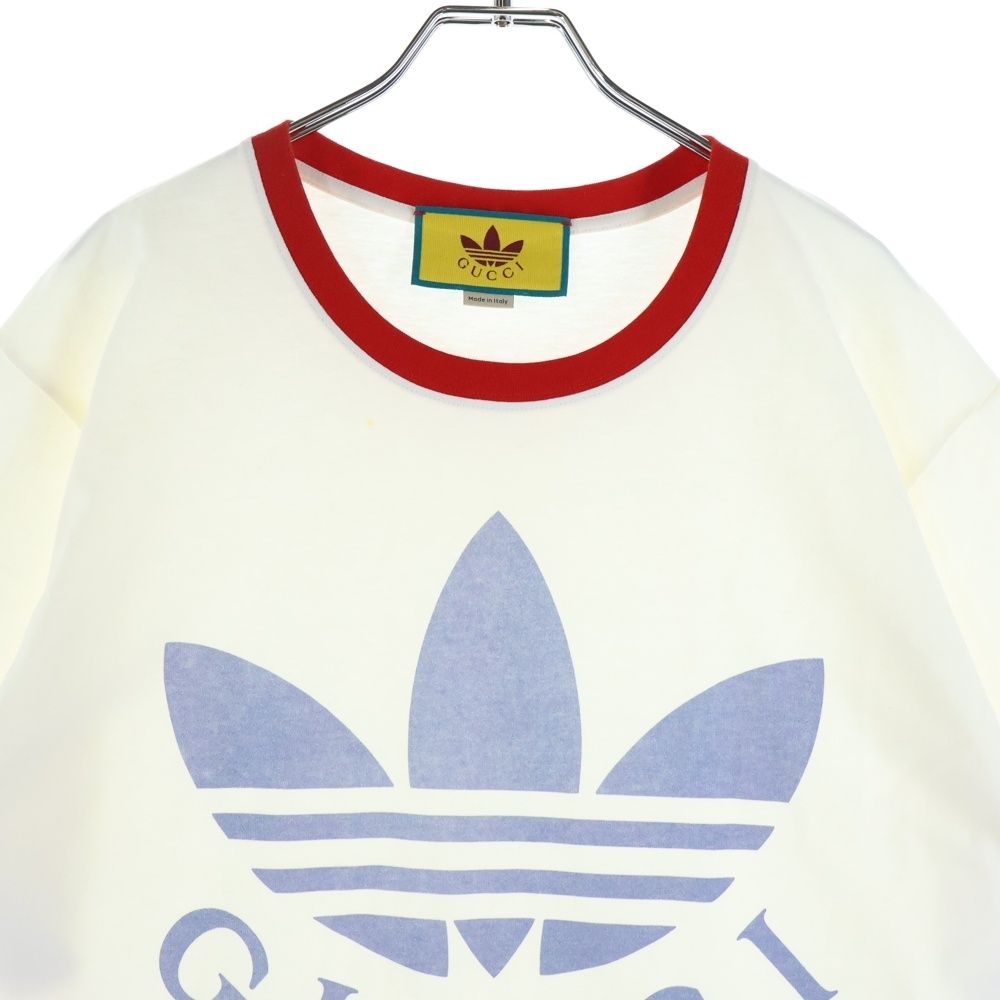 GUCCI (グッチ) ×adidas アディダス トレフォイルロゴ トリムTシャツ