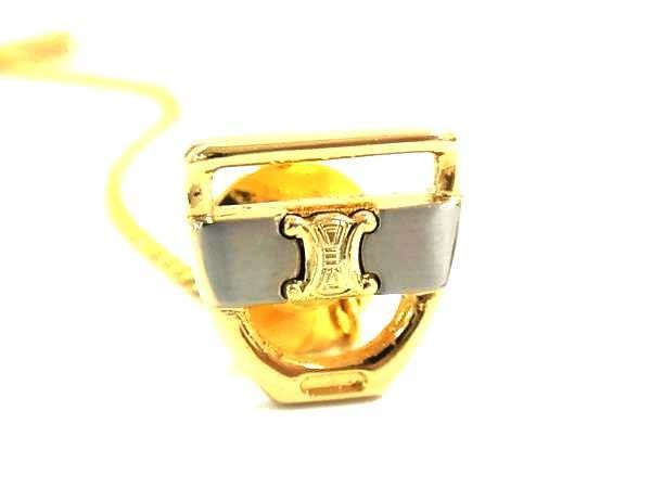 □極美品□ CELINE セリーヌ マカダム柄 タイタック ネクタイピン