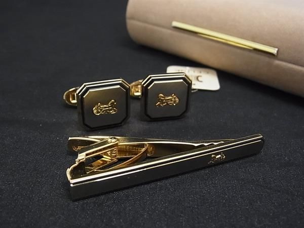 □極美品□ CELINE セリーヌ マカダム 馬車金具 ヴィンテージ カフス