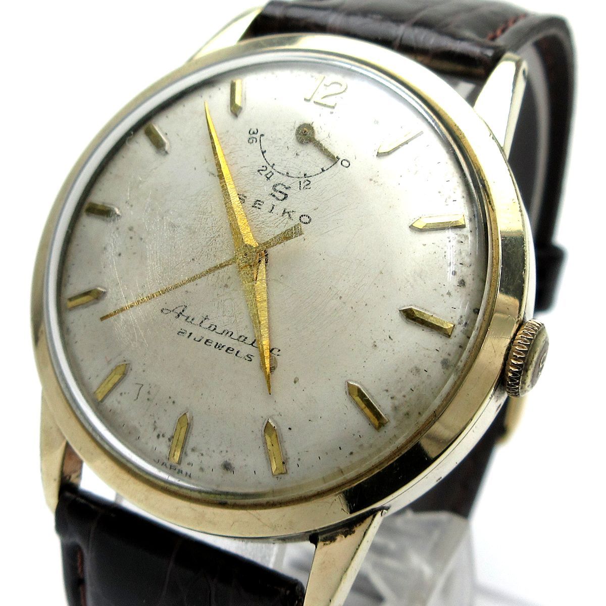 セイコー SEIKO オートマチック メンズ インジケーター K14金張り 精工